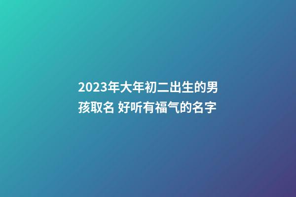 2023年大年初二出生的男孩取名 好听有福气的名字